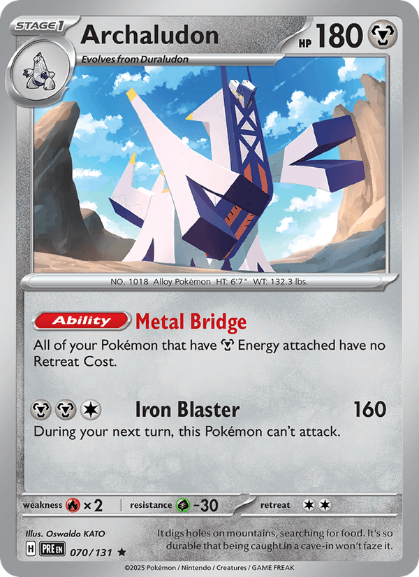 Archaludon 70/131 Prismatic Evolutions English Pokémon card