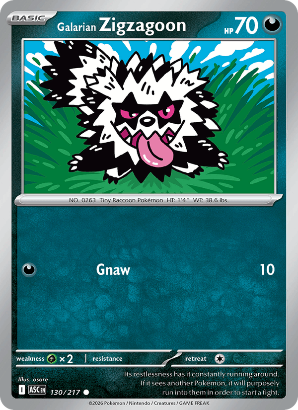 Galarian Zigzagoon 130/217 Ascended Heroes English Pokémon card