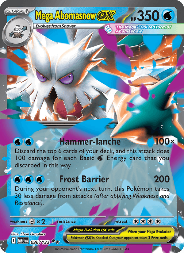 Mega Abomasnow ex 36/132 Mega Evolution English Pokémon card