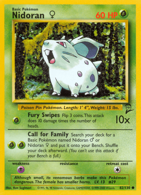 Nidoran♀ 82/130 Base Set 2 English Pokémon card