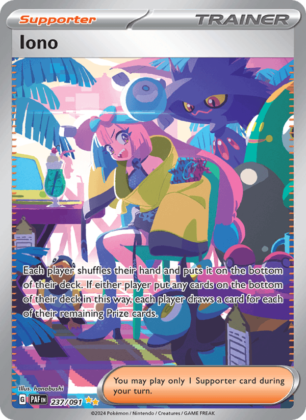 Iono 237/91 Paldean Fates English Pokémon card