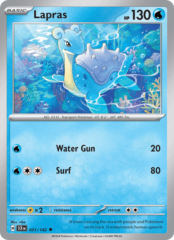Lapras 31/142 Stellar Crown English Pokémon card