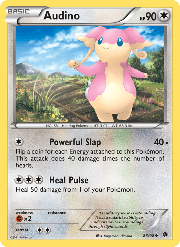 Audino 83/98 Emerging Powers English Pokémon card
