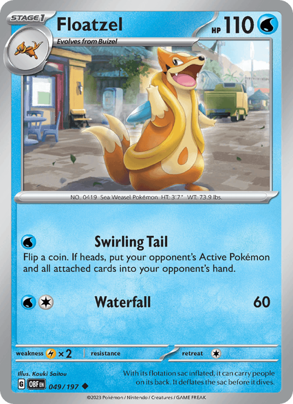 Floatzel 49/197 Obsidian Flames English Pokémon card