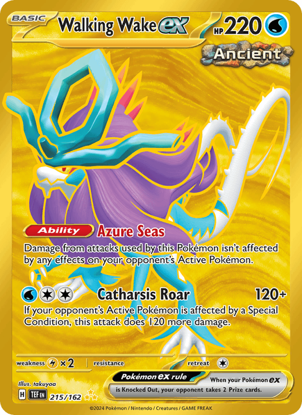 Walking Wake ex 215/162 Temporal Forces English Pokémon card