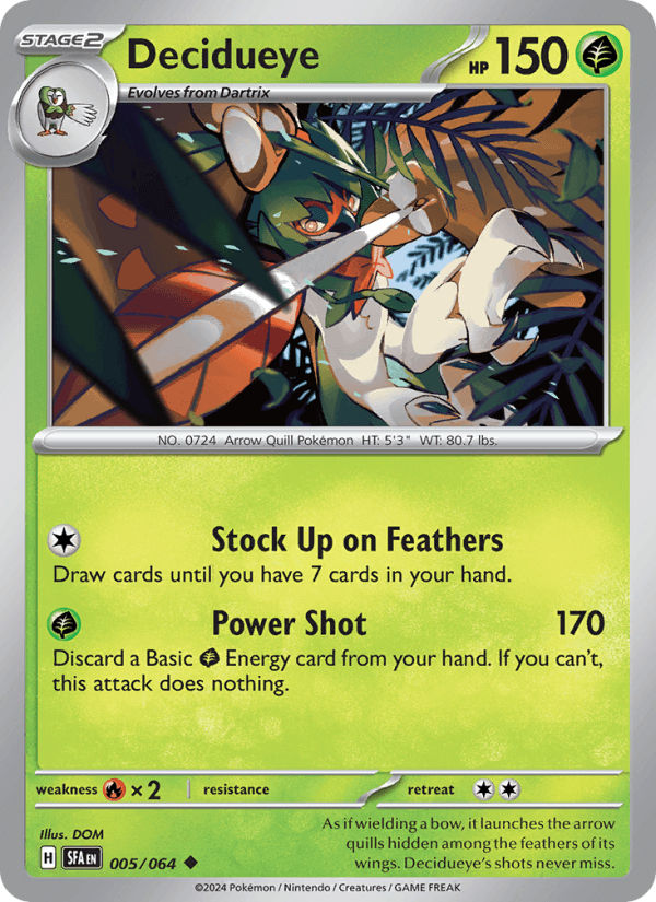 Decidueye 5/64 Shrouded Fable English Pokémon card