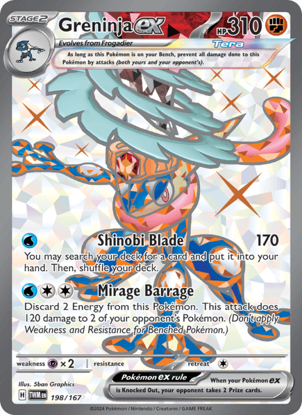 Greninja ex 198/167 Twilight Masquerade English Pokémon card