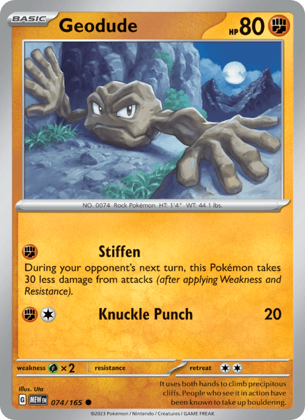 Geodude 74/165 151 English Pokémon card
