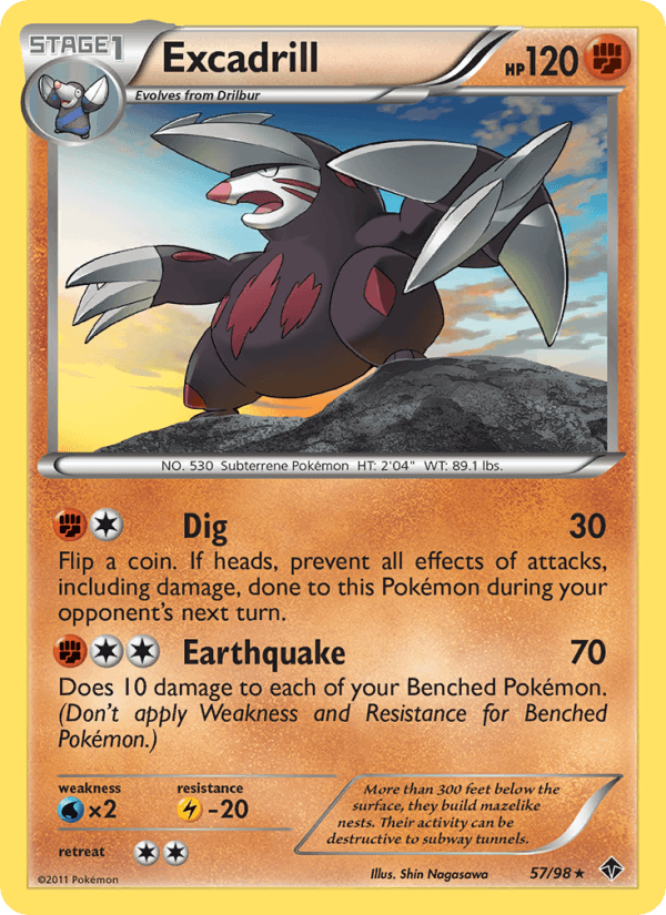 Excadrill 57/98 Emerging Powers English Pokémon card