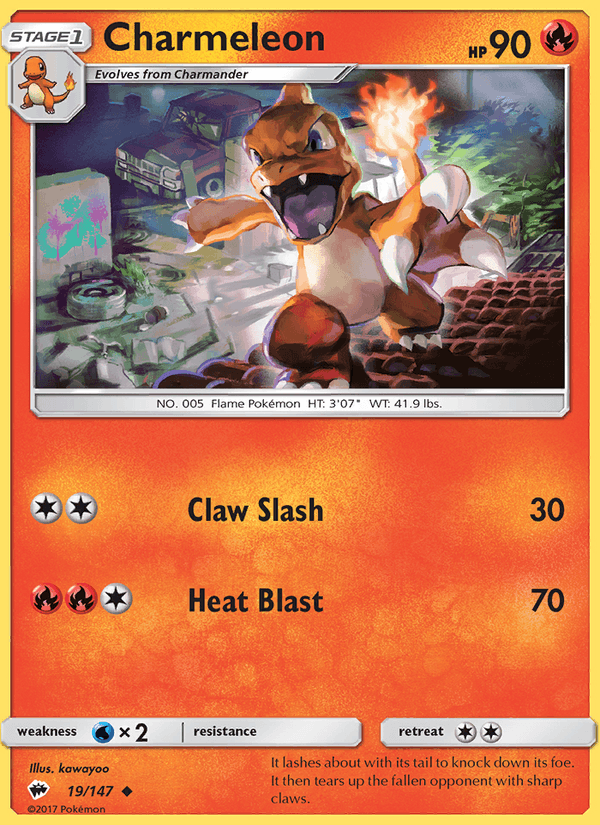 Charmeleon 19/147 Burning Shadows English Pokémon card