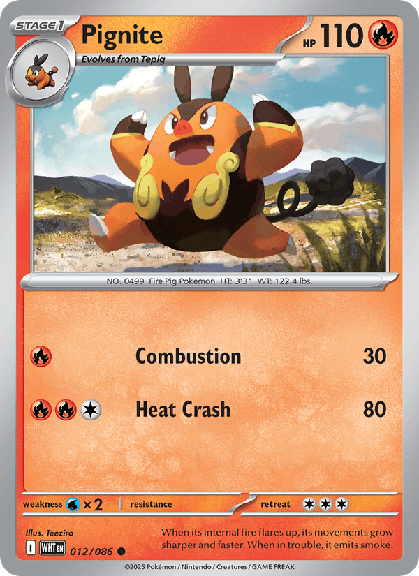 Pignite 12/86 White Flare English Pokémon card