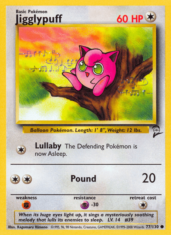 Jigglypuff 77/130 Base Set 2 English Pokémon card
