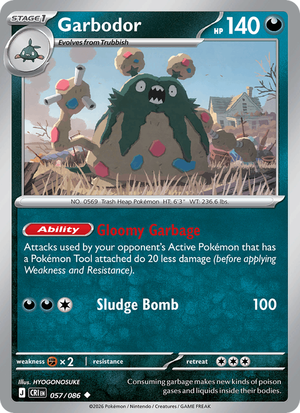 Garbodor 57/86 Chaos Rising English Pokémon card