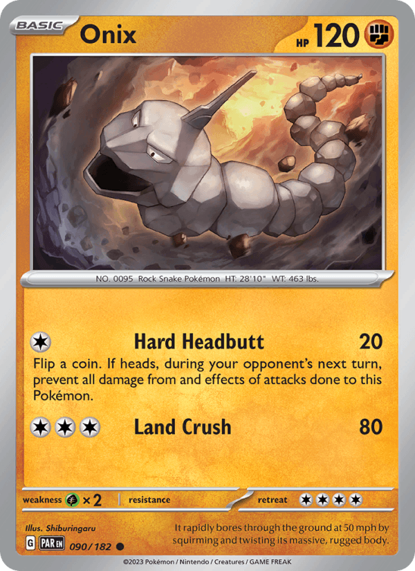 Onix 90/182 Paradox Rift English Pokémon card
