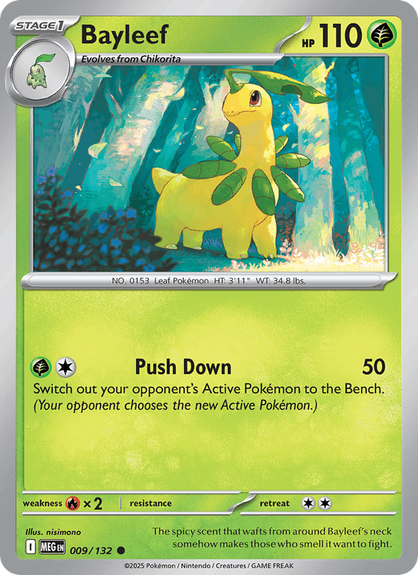 Bayleef 9/132 Mega Evolution English Pokémon card