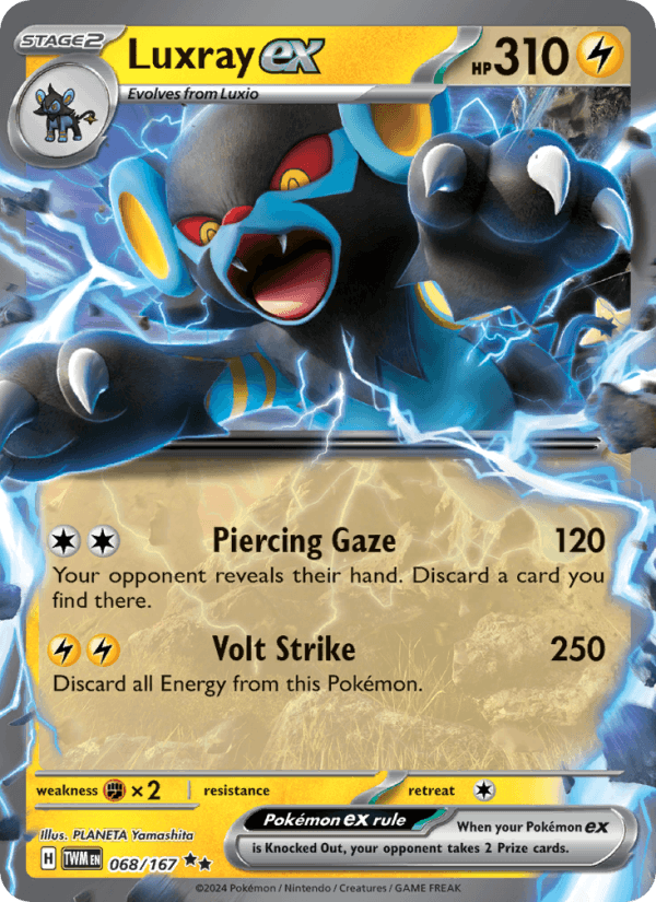 Luxray ex 68/167 Twilight Masquerade English Pokémon card