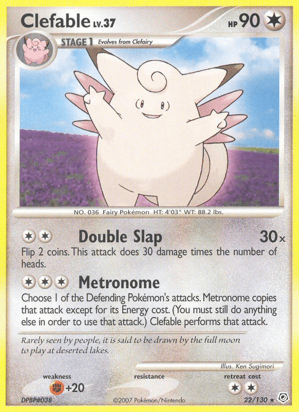 Clefable 22/130 Diamond & Pearl English Pokémon card