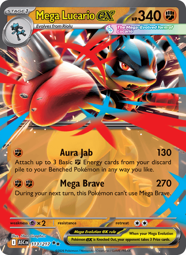 Mega Lucario ex 113/217 Ascended Heroes English Pokémon card