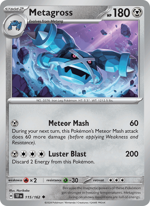 Metagross 115/162 Temporal Forces English Pokémon card