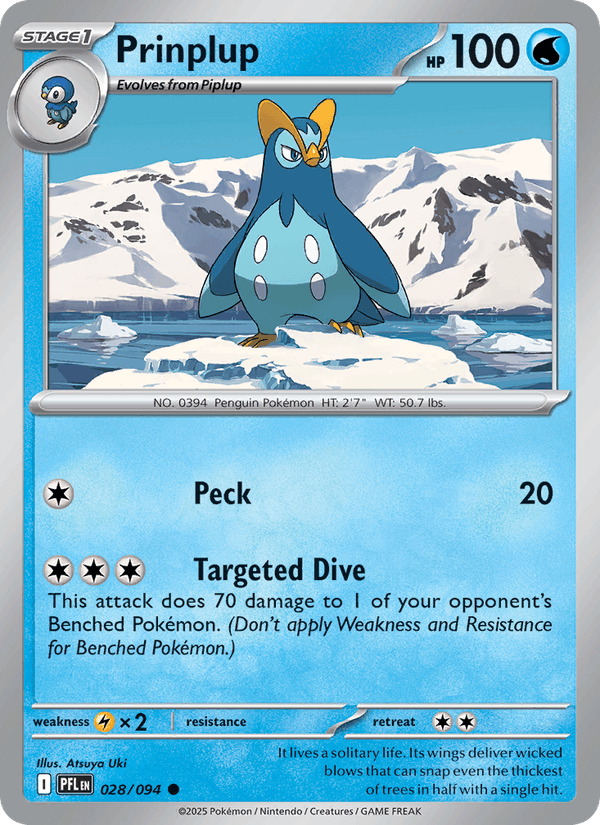 Prinplup 28/94 Phantasmal Flames English Pokémon card