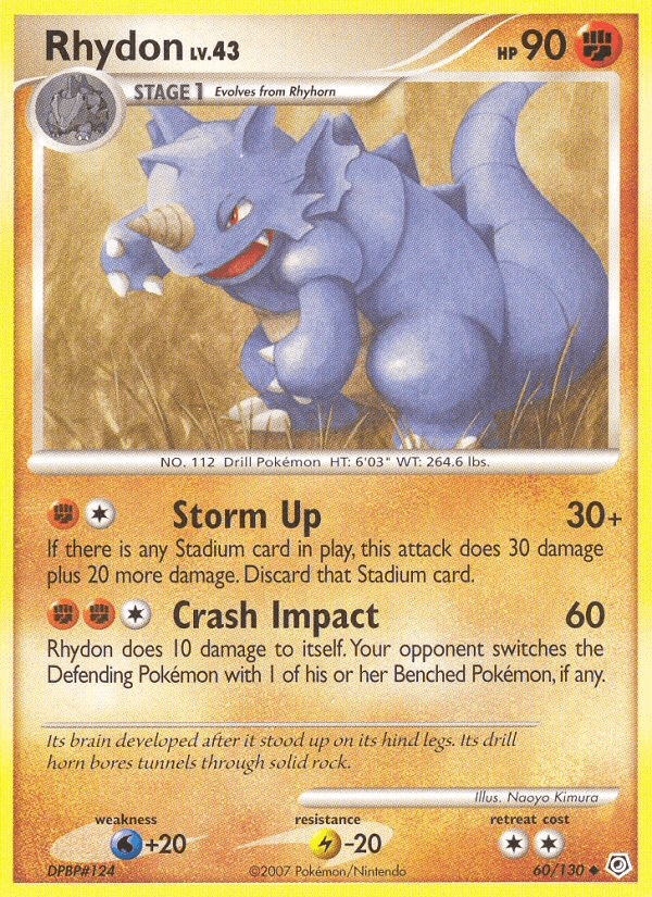 Rhydon 60/130 Diamond & Pearl English Pokémon card