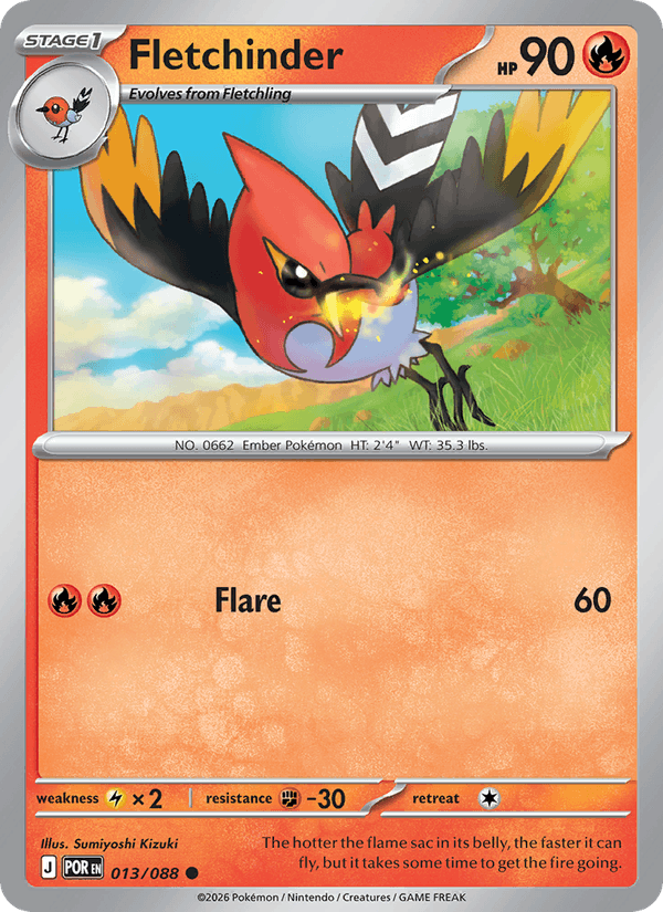 Fletchinder 13/88 Perfect Order English Pokémon card