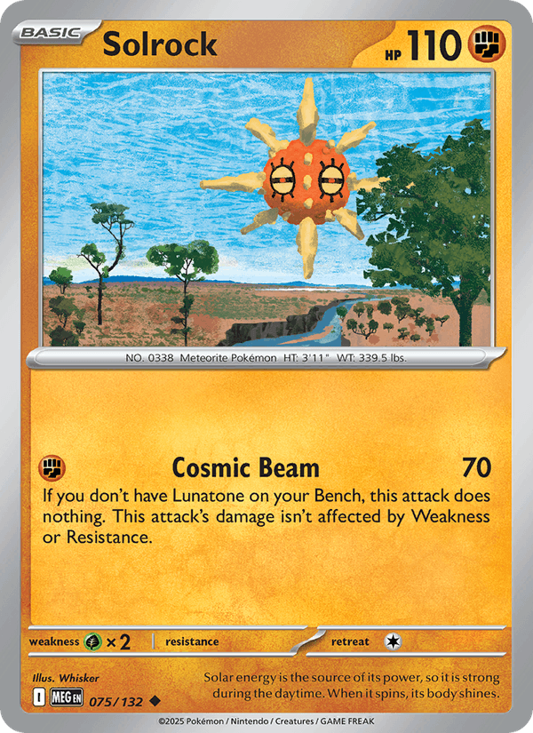 Solrock 75/132 Mega Evolution English Pokémon card