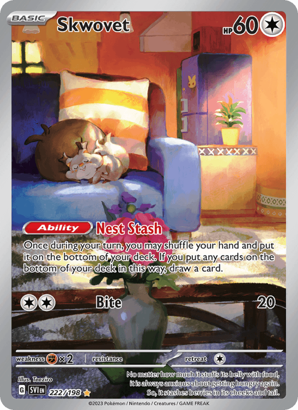 Skwovet 222/198 Scarlet & Violet English Pokémon card