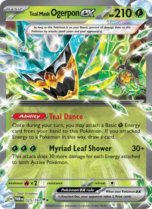 Teal Mask Ogerpon ex 25/167 Twilight Masquerade English Pokémon card