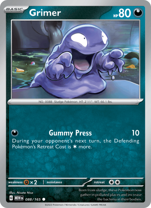 Grimer 88/165 151 English Pokémon card