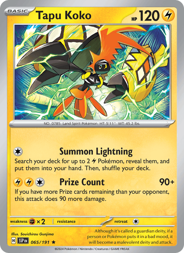Tapu Koko 65/191 Surging Sparks English Pokémon card