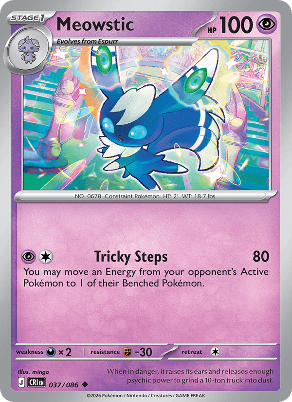 Meowstic 37/86 Chaos Rising English Pokémon card