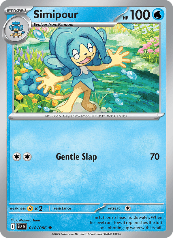 Simipour 18/86 Black Bolt English Pokémon card