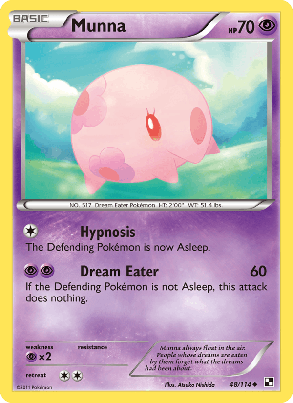 Munna 48/114 Black & White English Pokémon card