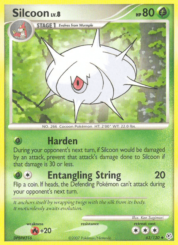 Silcoon 63/130 Diamond & Pearl English Pokémon card