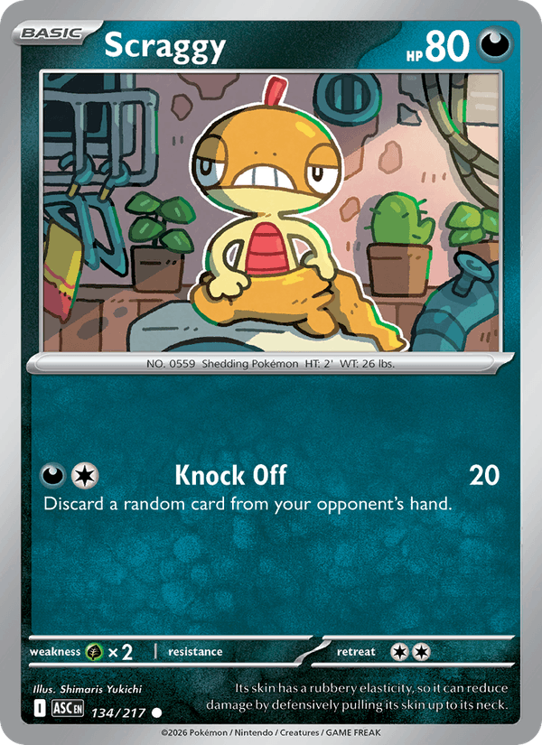 Scraggy 134/217 Ascended Heroes English Pokémon card