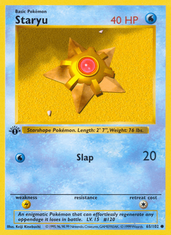 Staryu 65/102 Base Set English Pokémon card
