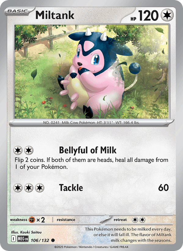 Miltank 106/132 Mega Evolution English Pokémon card