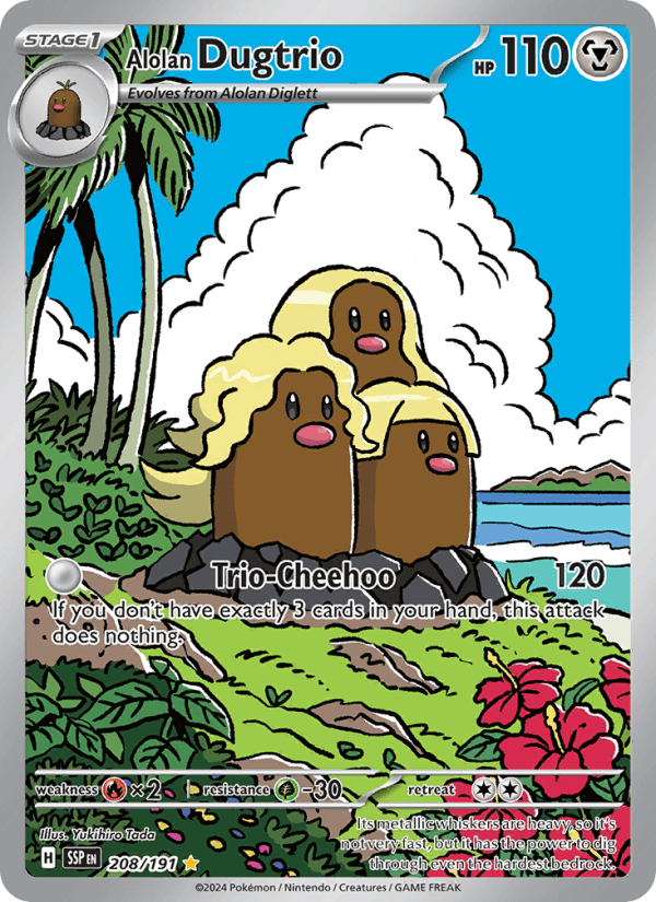 Alolan Dugtrio 208/191 Surging Sparks English Pokémon card