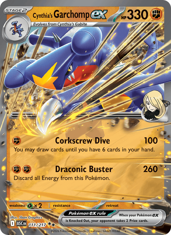 Cynthia's Garchomp ex 111/217 Ascended Heroes English Pokémon card
