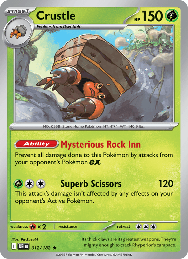 Crustle 12/182 Destined Rivals English Pokémon card