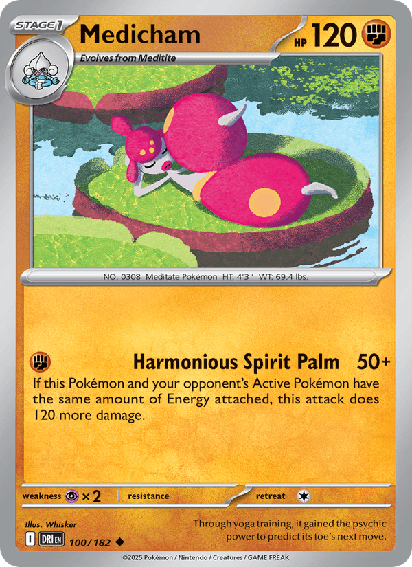 Medicham 100/182 Destined Rivals English Pokémon card