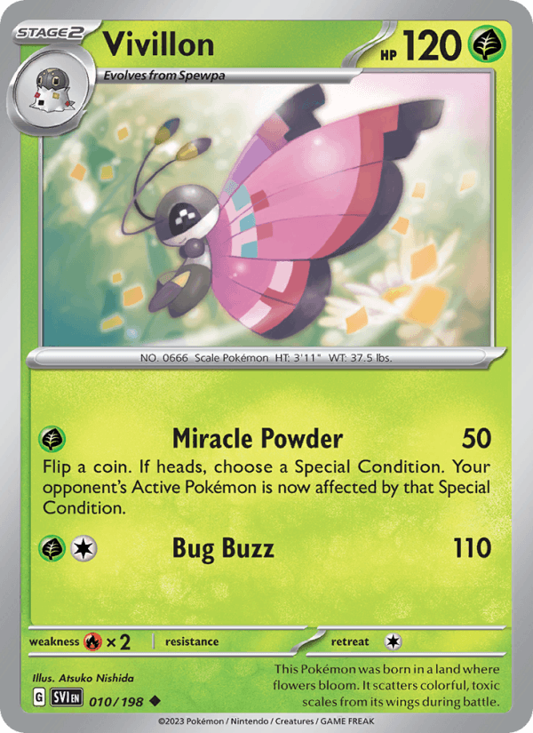 Vivillon 10/198 Scarlet & Violet English Pokémon card