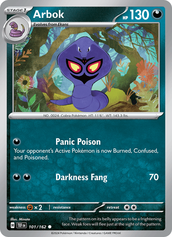 Arbok 101/162 Temporal Forces English Pokémon card