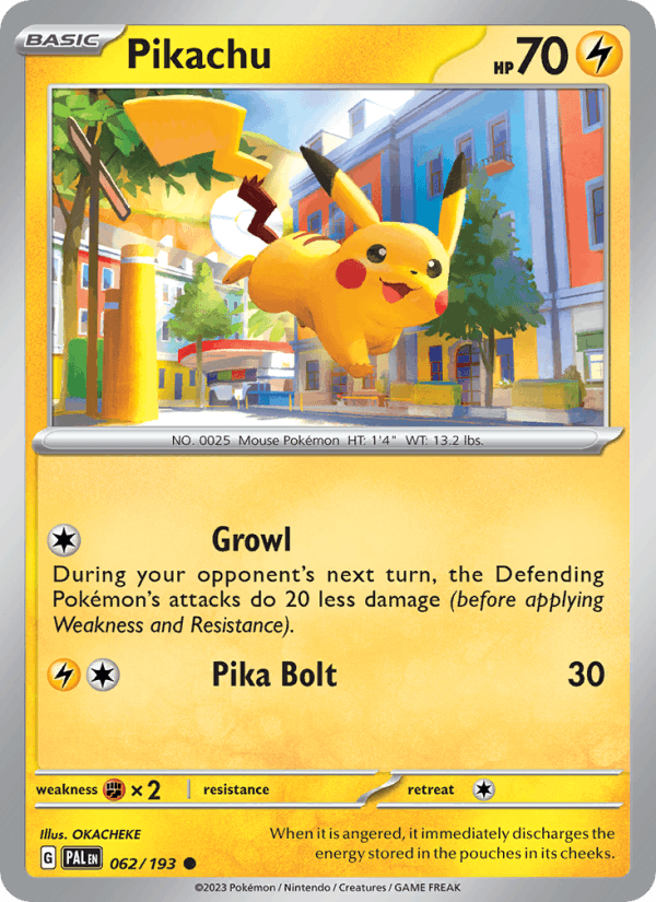 Pikachu 62/193 Paldea Evolved English Pokémon card