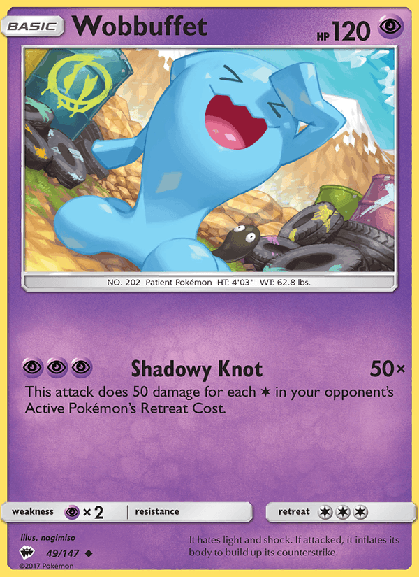 Wobbuffet 49/147 Burning Shadows English Pokémon card