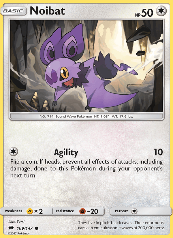 Noibat 109/147 Burning Shadows English Pokémon card