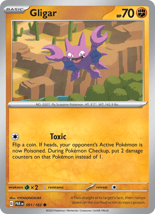 Gligar 91/182 Paradox Rift English Pokémon card