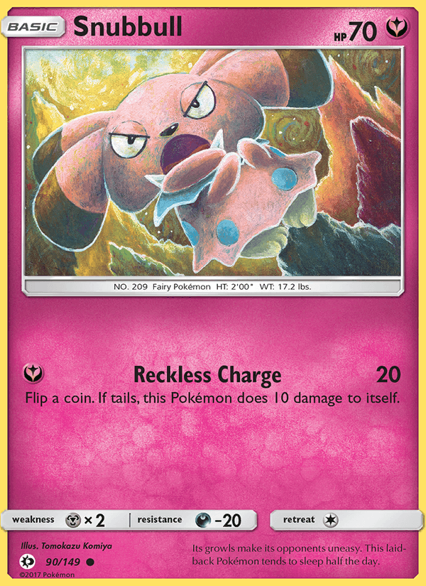 Snubbull 90/149 Sun & Moon Base Set English Pokémon card