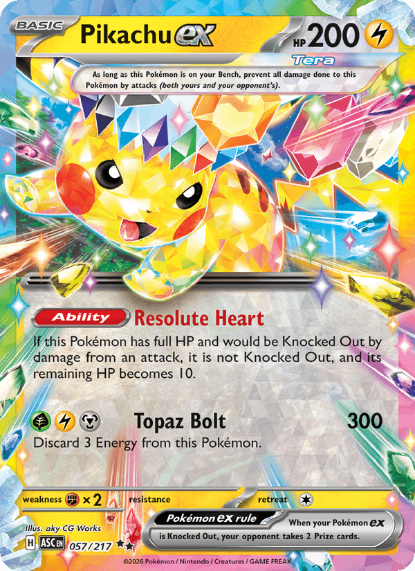 Pikachu ex 57/217 Ascended Heroes English Pokémon card